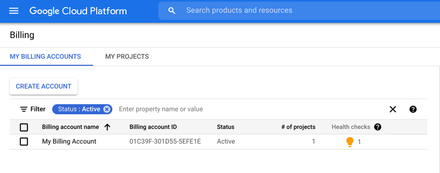 Linking Terra to Google Billing Account