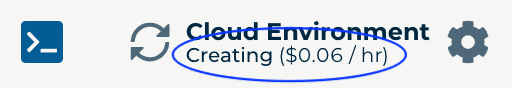 Cloud Environment Icon in Creating Indicator
